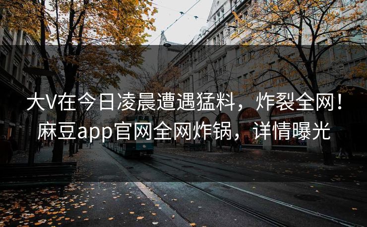 大V在今日凌晨遭遇猛料，炸裂全网！麻豆app官网全网炸锅，详情曝光