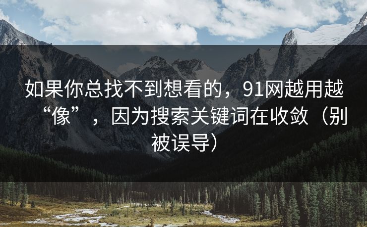 如果你总找不到想看的，91网越用越“像”，因为搜索关键词在收敛（别被误导）
